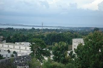 Ocean and bay view from hills Bali