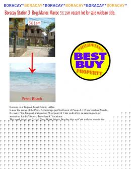 Boracay 561sm lot for sale Manila