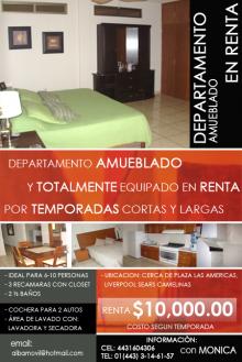 RENTO DEPARTAMENTO AMUEBLADO Morelia