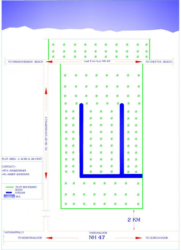 Seashore Land for sale 130 cent Thrissur