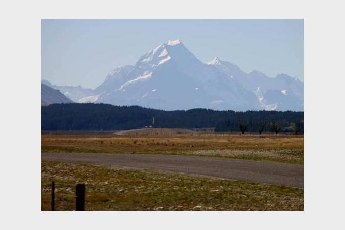 View of Mt Cook from the runway Twizel