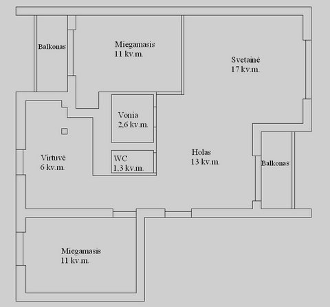 3 room flat Druskininkai Druskininkai
