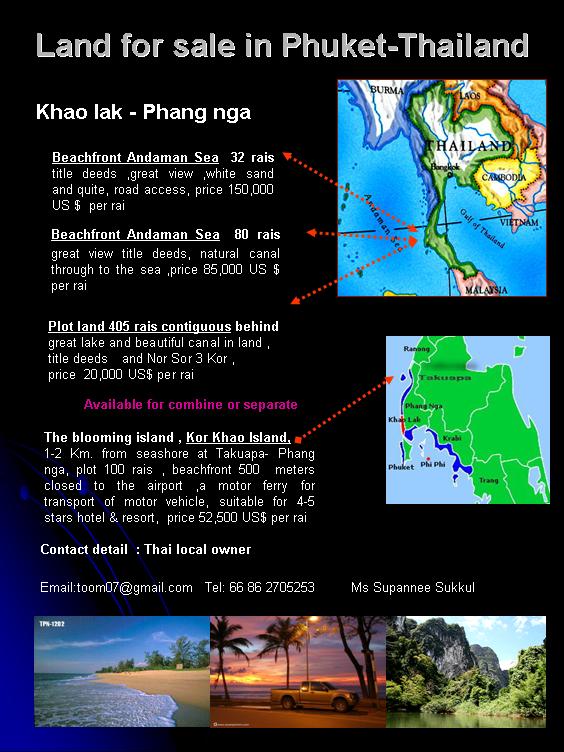 Land for sale in Phuket-Thailand Phuket