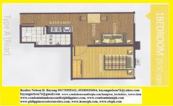 1 Bedroom Unit,Type A, Rear Unit Pasig