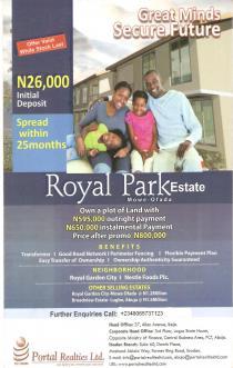 Plots at Royal Park Estate,Mowe Lagos