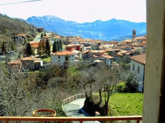 Country house engulfed in the hi Iseo Lake