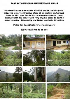 Land with house for sale Ella