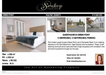 12 Bedroom Guest house Cape Town