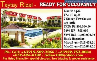 TAYTAY - AFFORDABLE TOWNHOUSE Taytay