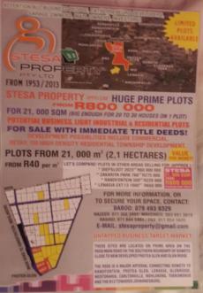LAND FOR SALE Gauteng
