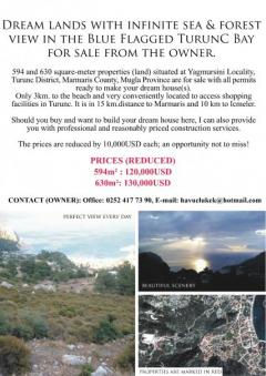 Land with a sea view for sale Mugla