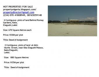 plots in lekki elegushi, lagos Lekki
