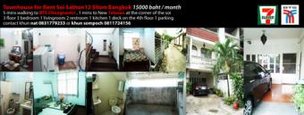 townhouse for rent in silom soi9 10500