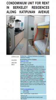 Condo Unit For Rent Quezon City