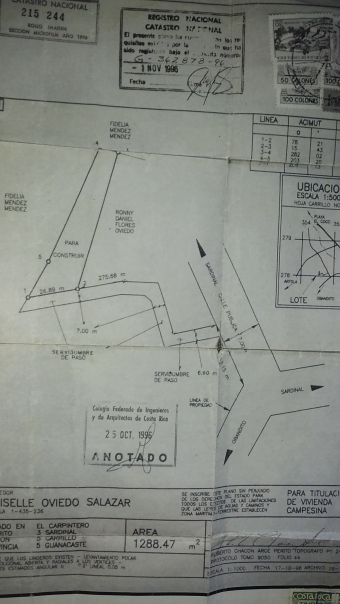 Plot of land Guanacaste Guanacaste
