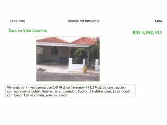 House Vista Catalina Zona Este Santo Domingo